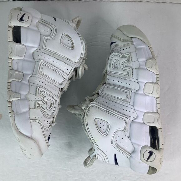 NIKE AIR MORE UPTEMPO WHITE ALL OVER LACE TIE DH9723- 100 US SZ 2.5Y - Picture 3 of 10